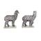 Set of 2 Silver Resin Eclectic Llama Sculpture, 10&#x22;, 9&#x22;